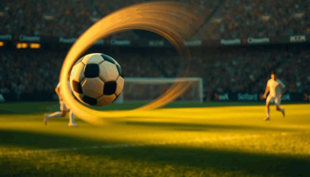 gerak parabola sepak bola